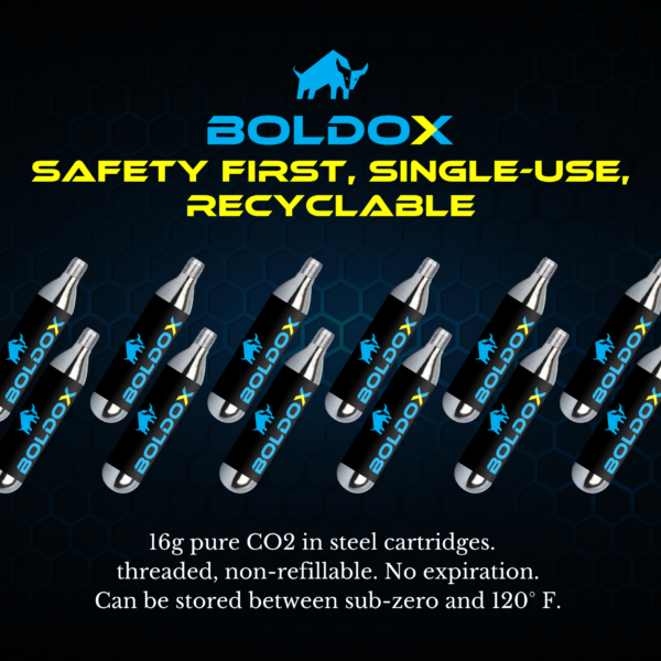 Infographic: 16g CO2. Threaded Cartridges for Boldox AC Drain Gun - C02 Powered HVAC Tools for the DIY Homeowner to Clear Buildup & Debris in AC Drain Tubes with CO2 Drain Gun - 12-Pack 16g CO2 Cartridges