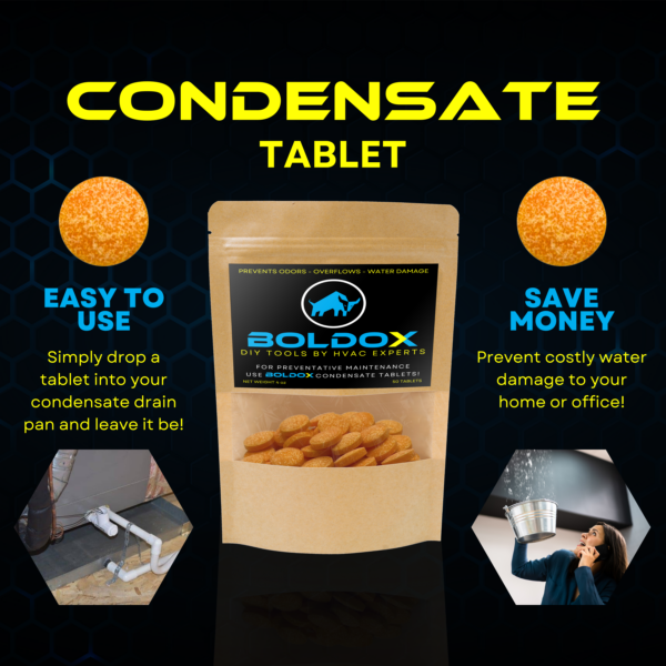 Easy to use: Condensate Drain Pan Tablets - Prevent Odors, Overflow Drain Issues, and Maintains Your HVAC System