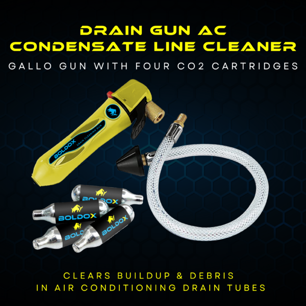 Boldox Drain Gun Yellow featuring Hose & 4 CO2 cartridges